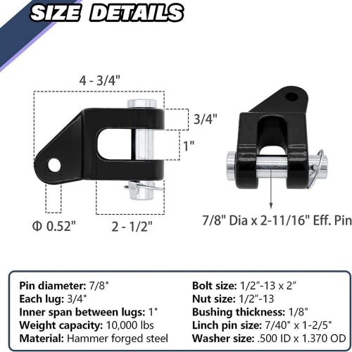 For blue ox bx88357 tow bar hardware adapter kit off road adapter 7/8&#034; bx88296