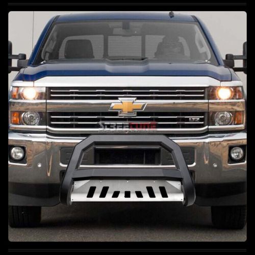 For 07-13/14 escalade/avalanche matte blk/skid avt bull bar bumper grille guard