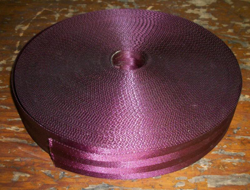 Huge 7-lb gm spool roll 2" seat safety belt 4 bar webbing maroon burgundy wine !