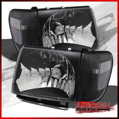 98-00 tacoma pickup 4wd black crystal headlights+black clear corner signal lamps