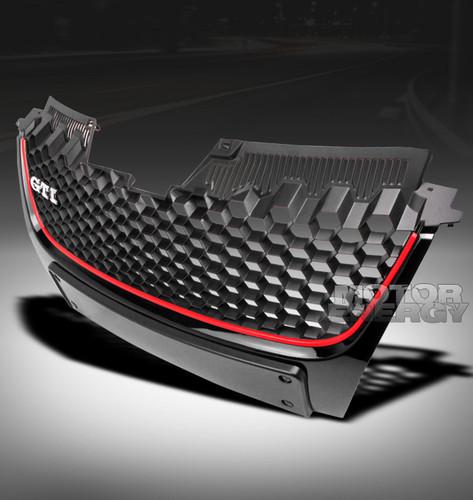 2006-2009 vw gti gli jetta mk5 main hex mesh bumper grille red strip euro style