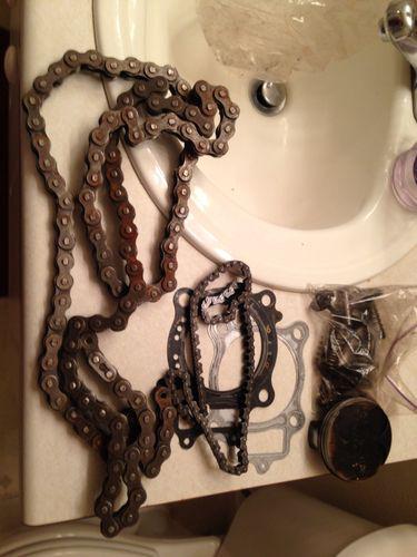 2005 honda crf250 dirt bike grab bag miscellaneous parts chains, case parts, etc