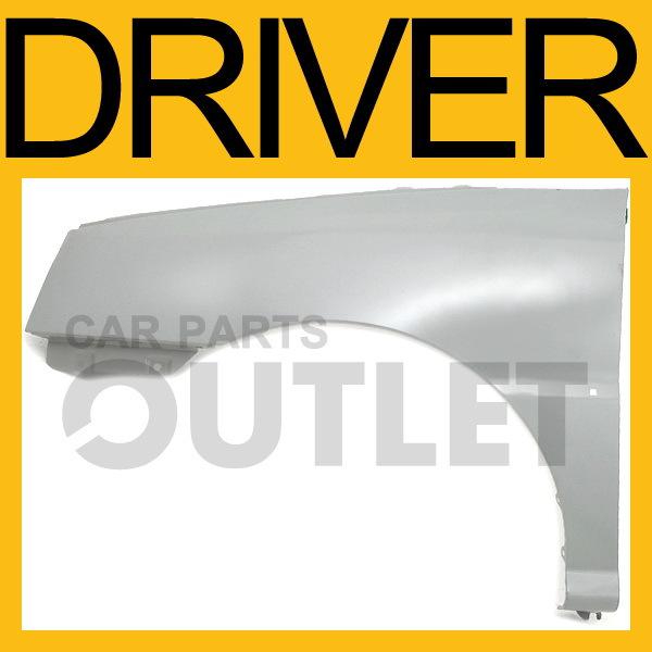 Driver side primed fender w/mldg hole for 01 02 kia rio 4dr