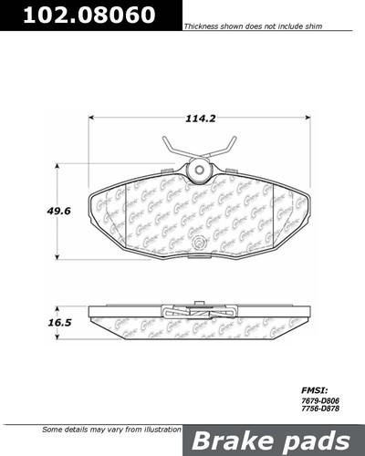 Centric 102.08060 brake pad or shoe, rear-c-tek metallic brake pads