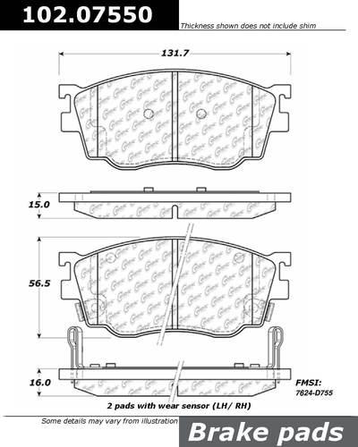 Centric 102.07550 brake pad or shoe, front-c-tek metallic brake pads