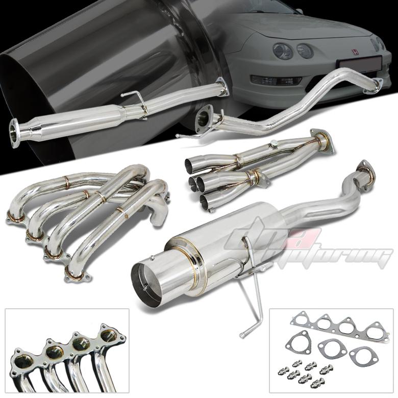 94-01 acura integra gsr/type-r 4.5" tip catback cat back+ tri-y header exhaust