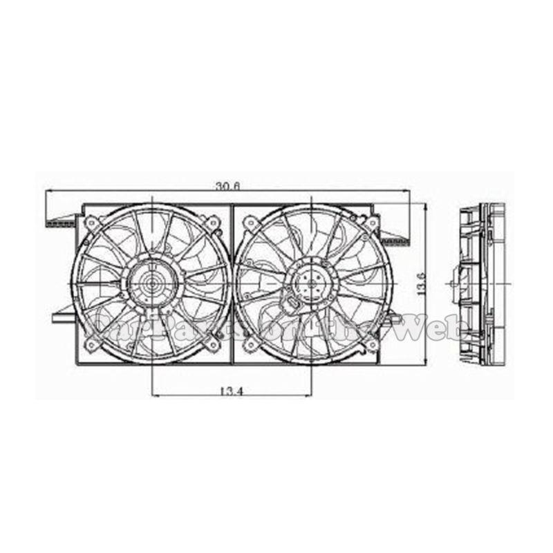 New 1997-2005 chevy malibu alero cutlass dual radiator cooling fan assembly