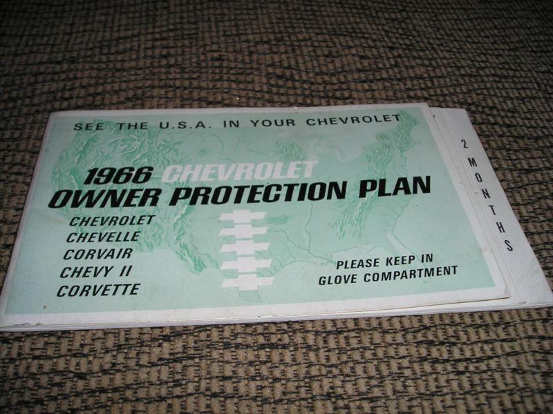 1966 original chevrolet/corvette protection plan/ manual