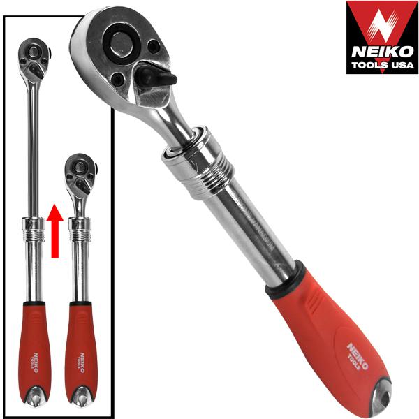 1/2" extendable telescopic ratchet wrench handle automotive tools wrenches set 