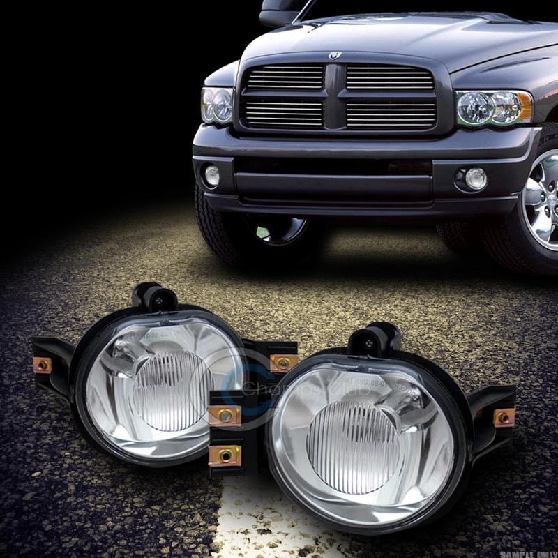 Euro chrome clear front bumper fog light k2+switch 02-09 dodge ram 04-06 durango