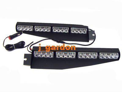 Dc12v new 18 flash patterns exclusive split 1 watt 2 x16 led visor light