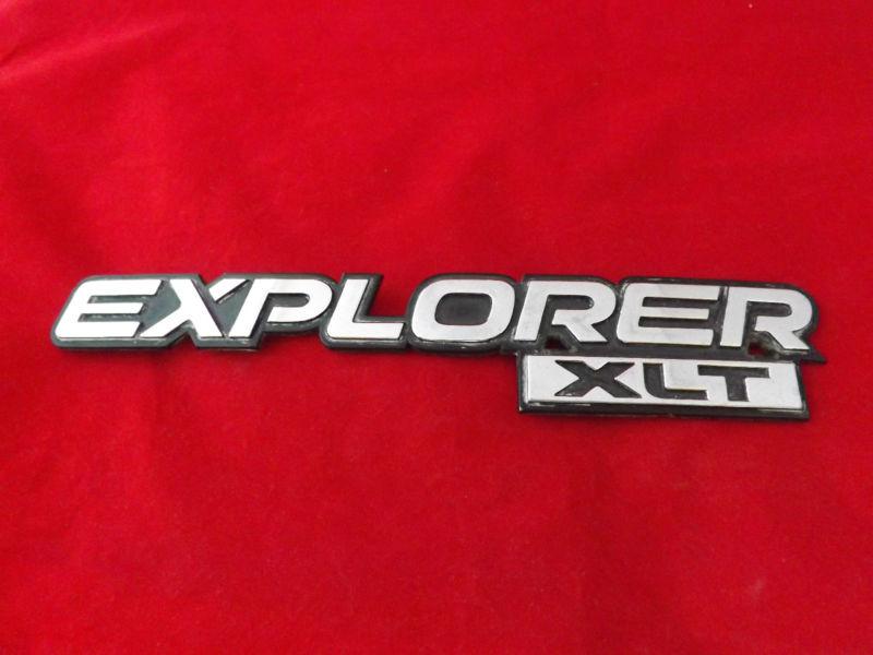 Ford explorer xlt chrome script emblem 1991-1994 badge oem rear tailgate 92 93