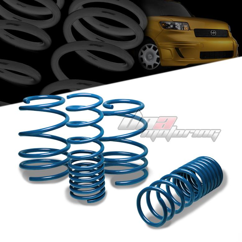 08-13 scion xb t2b 2az-fe blue 1" drop suspension lowering spring f295/r255lb