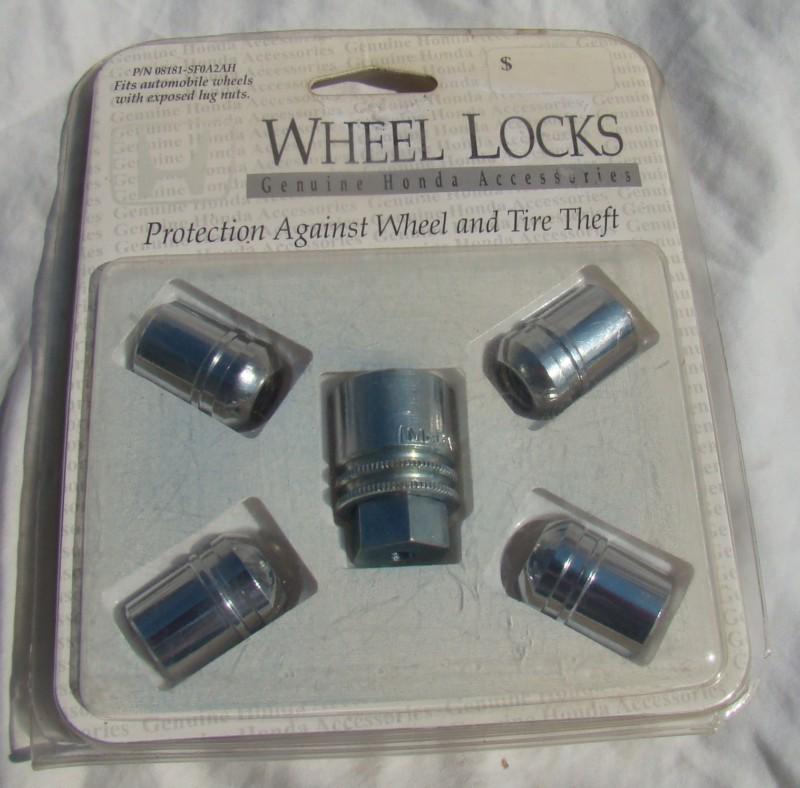 Genuine honda accessories wheel locks p/n 08181-af0a2ah; nip