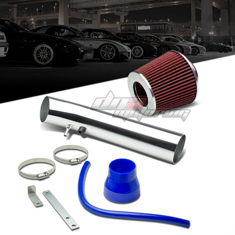 99-00 honda civic si em1 short ram racing air intake+red tapered filter kit