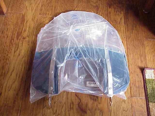 17" memphis fats windshield with 9" opening for big nacelle headlight, blue 