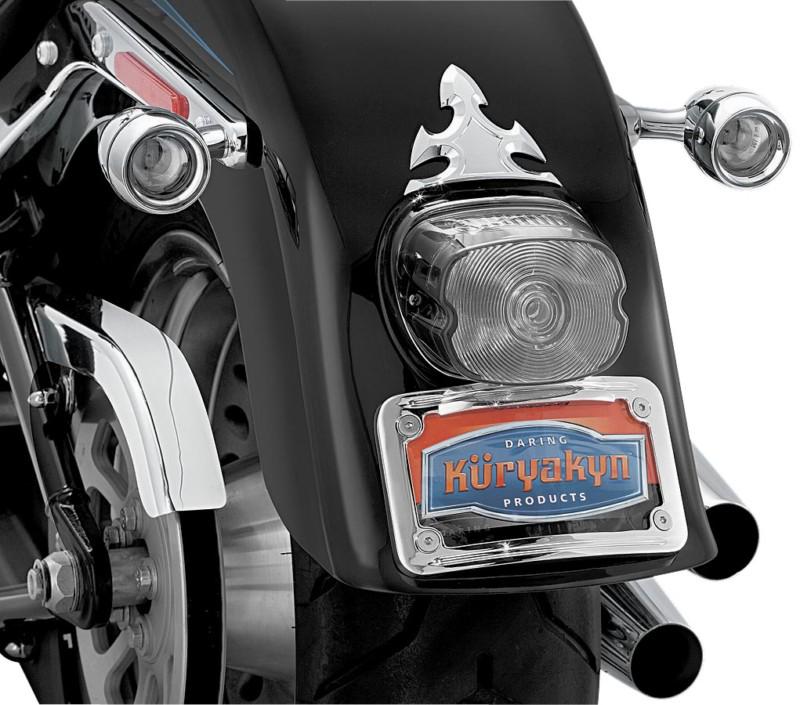 Kuryakyn laydown taillight lens kit wt no clear license plate window- smoke 5450