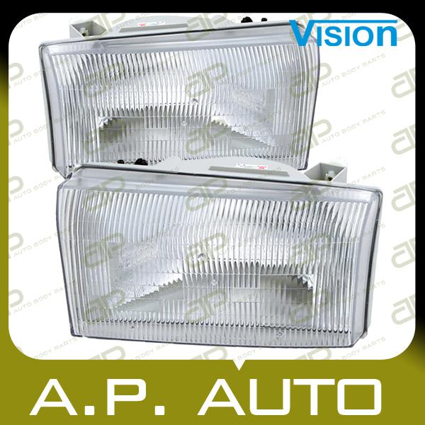 Pair head light lamp assembly 99-01 ford f250 f350 f450 f550 xl xlt lariat aero