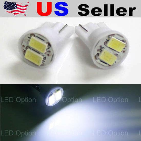 (2) xenon white 2-smt-5630 194 168 t10 led bulbs car interior exterior lights