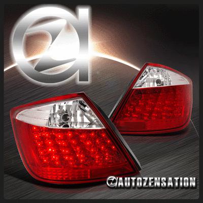 04-10 scion tc red lens crystal led tail lights rear brake lamps