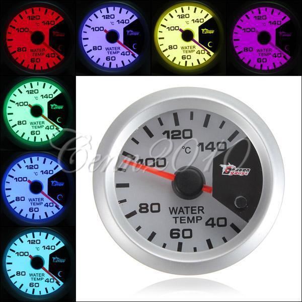 7 colors shift 2" 52mm car led thermometer water temperature temp meter gauge 