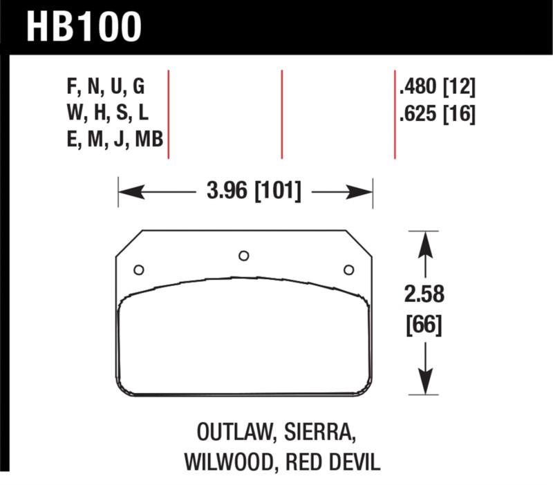 Hawk performance hb100j.480 disc brake pad