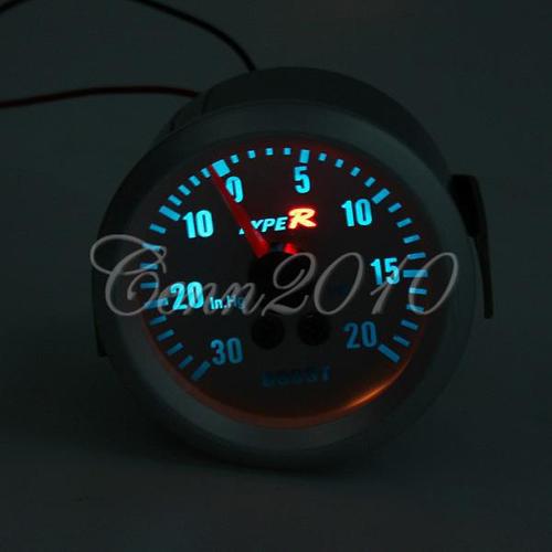 Brand 2" 52mm white blue phantom 2 1/16" pointer boost vacuum meter gauge 20 psi