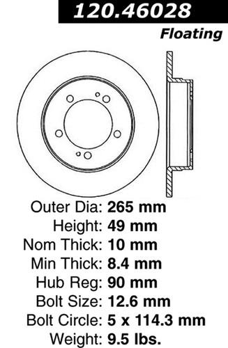 Centric-power slot 126.46028sl stoptech sport rotors 90-94 eclipse laser talon