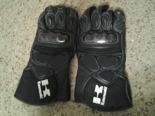 Kawasaki  leather gloves xl carbon knuckles