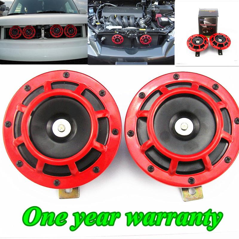 2 x red super tone loud grille mount compact universal horn kit for toyota lexus