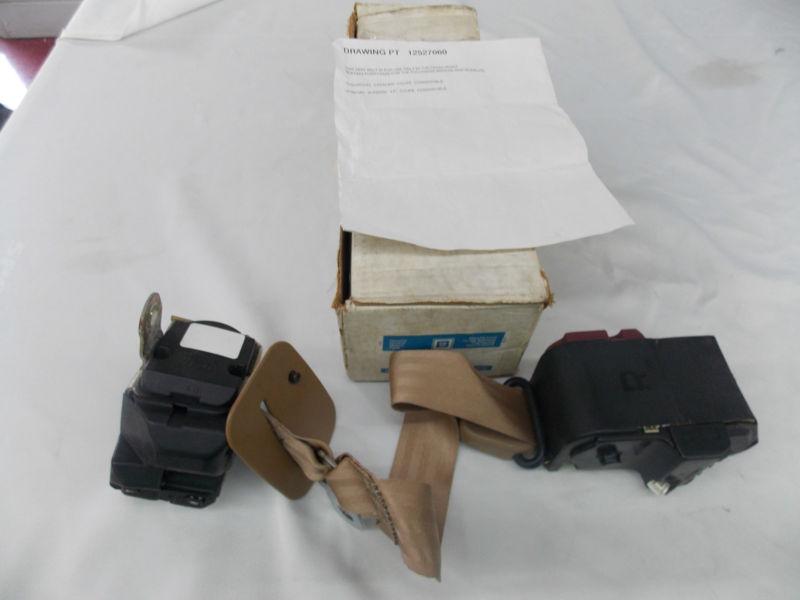 1992 chev cavalier pont sunbird convertible seat belt rh camel nos 12514414 nr!!