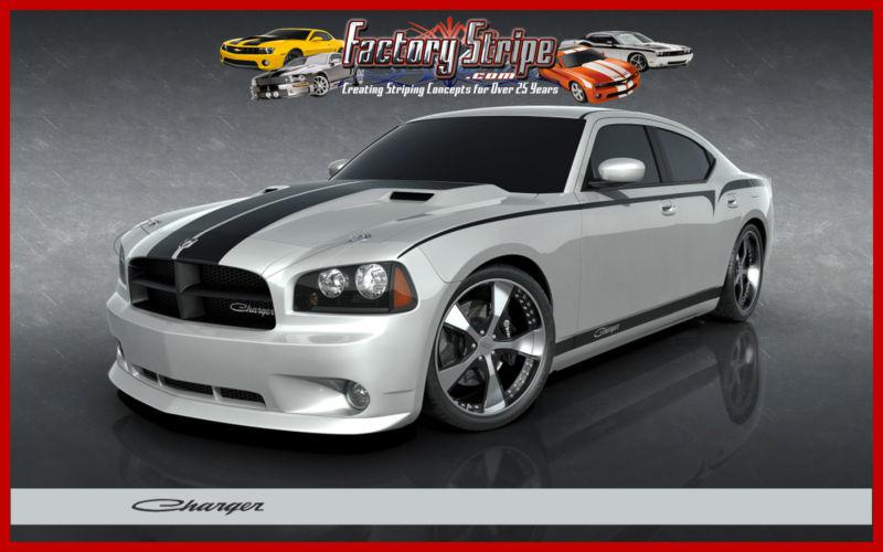 Dodge charger logo rocker panel stripes decals factory stripe 2006-2010