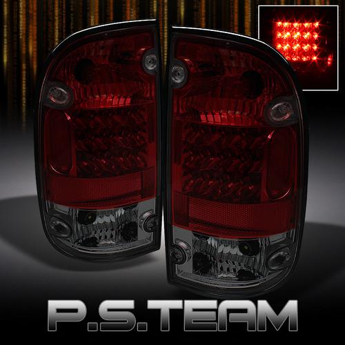 95-00 tacoma pickup truck red smoked full led tail lights lamps (left+right)