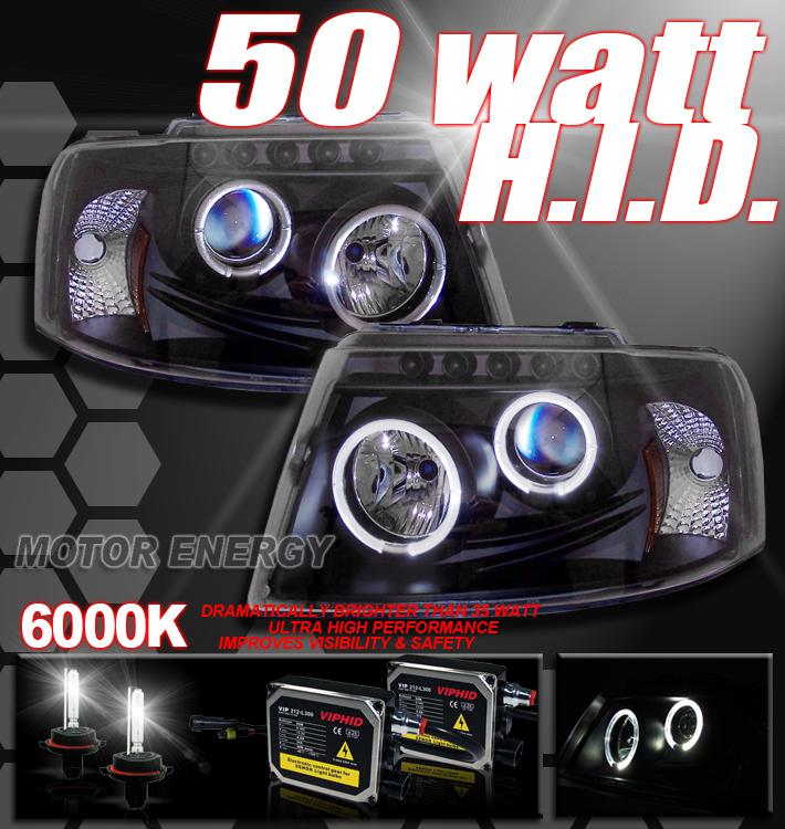 03-06 expedition blk projector headlights+50w 6000k hid