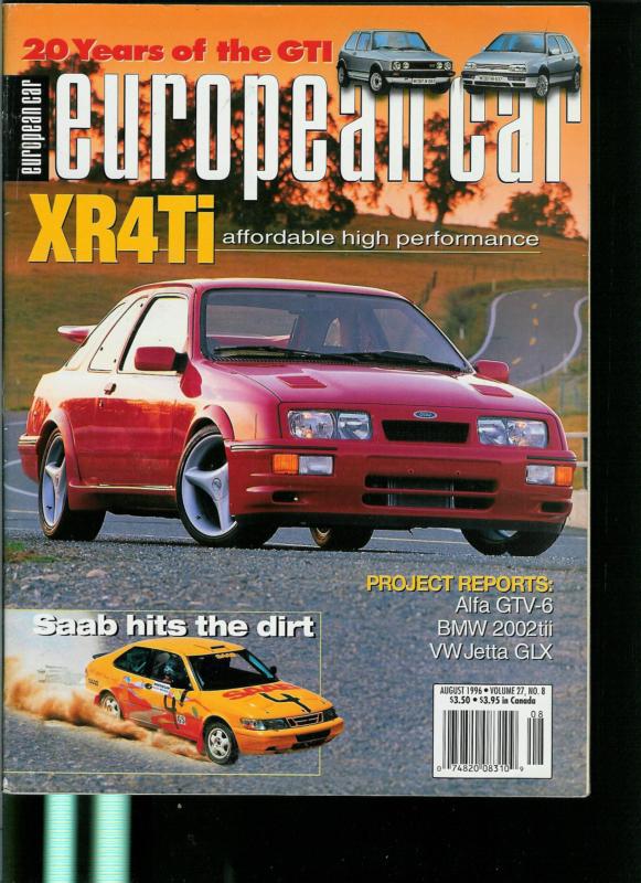 European car magazine formerly  vw & porshe old vintage august 1996