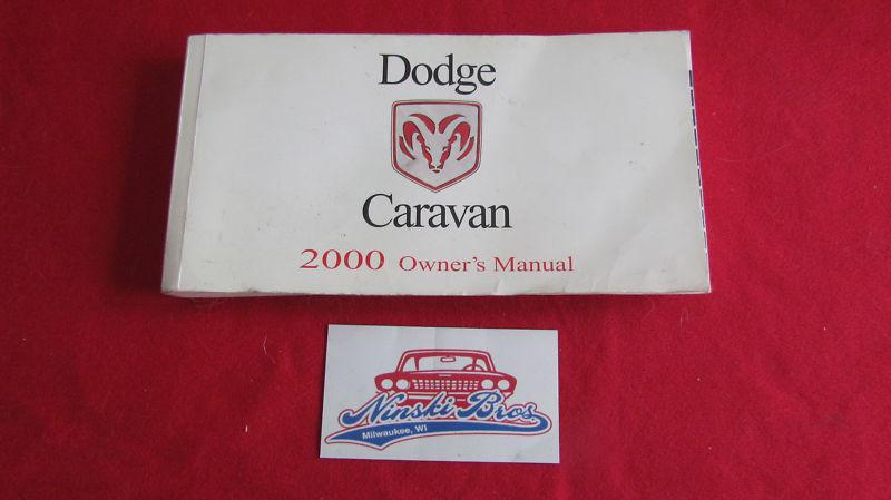 2000 dodge caravan owners manual 00