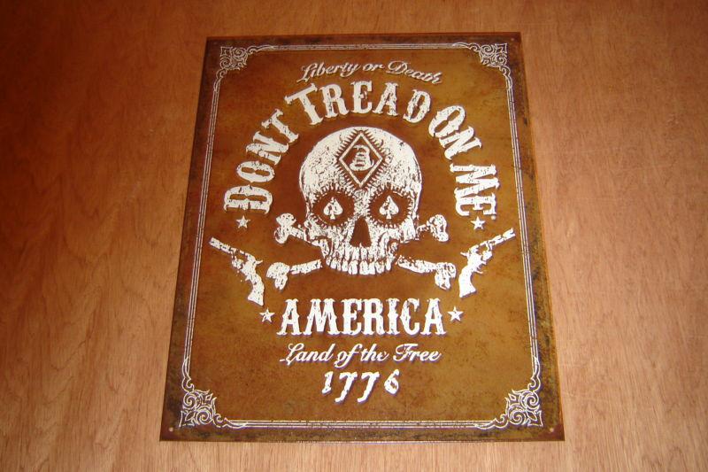 Vintage style don't tread on me black jack second amendment american garage sign