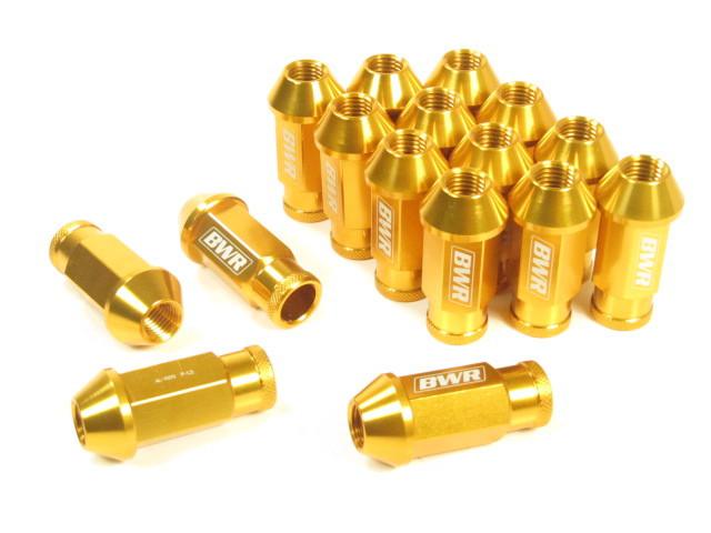 Blackworks forged extended open ended wheel tuner lug nuts gold 12x1.5mm 16pcs