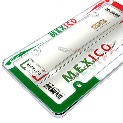 Mexico flag plastic chrome license plate tag frame for auto-car-truck