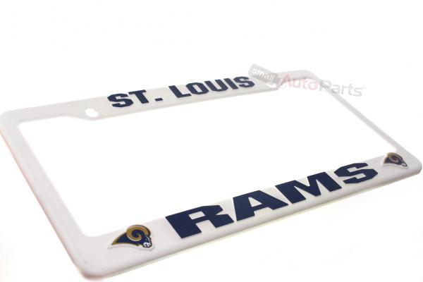 New!! st louis rams nfl license plate white plastic tag frame for auto car truck