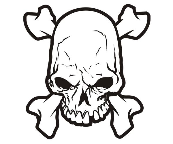 Skull decal 5"x4.6" biker crossbones skulls motorcycle helmet sticker s1 zu1