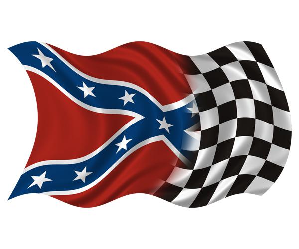 Rebel racing flag decal 5"x3" southern confederate vinyl car sticker (rh) zu1