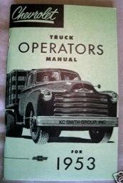 1953 chevy truck owners manual