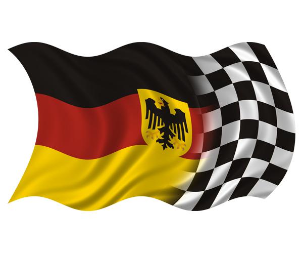 Germany racing flag decal 5"x3" eagle german vinyl race car sticker (rh) zu1