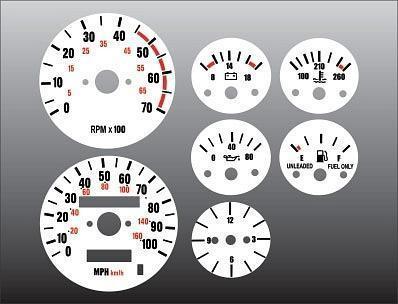 1987-1991 jeep wrangler instrument cluster white face gauges 87-91