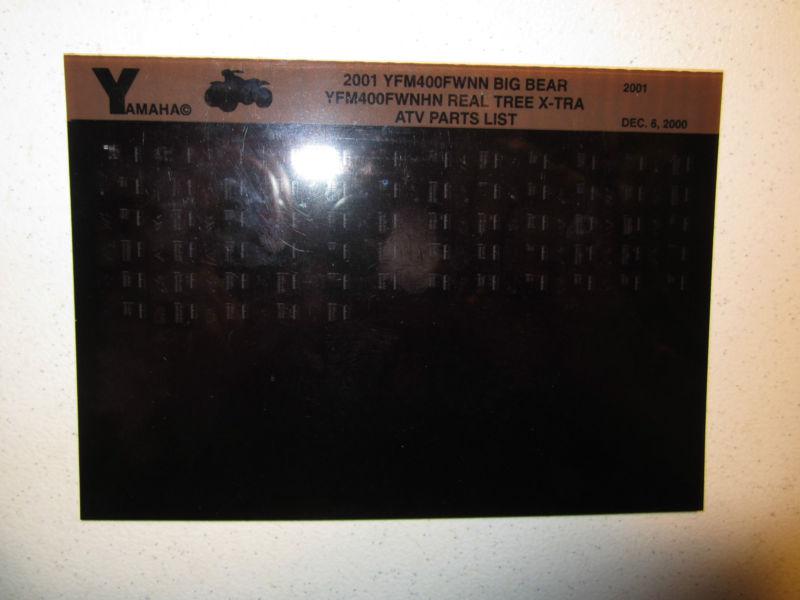 2001 yamaha atv yfm400fwnn yfm400fwnhn big bear real tr microfiche part catalog 