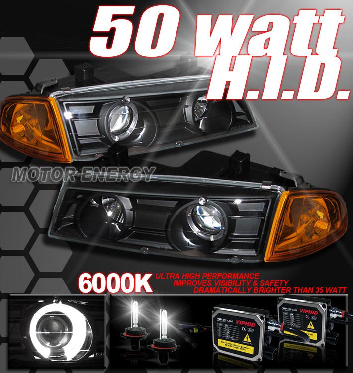 92-96 prelude projector head light+corner+50w hid black