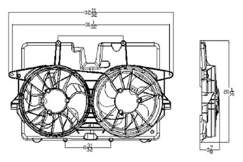 Replace fo3115173 - 2007 mercury mariner dual fan assembly suv oe style part