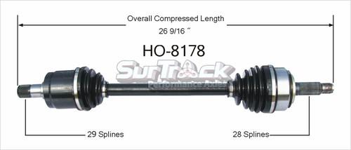 Surtrack perf axles ho-8178 cv half-shaft assembly-new cv axle shaft