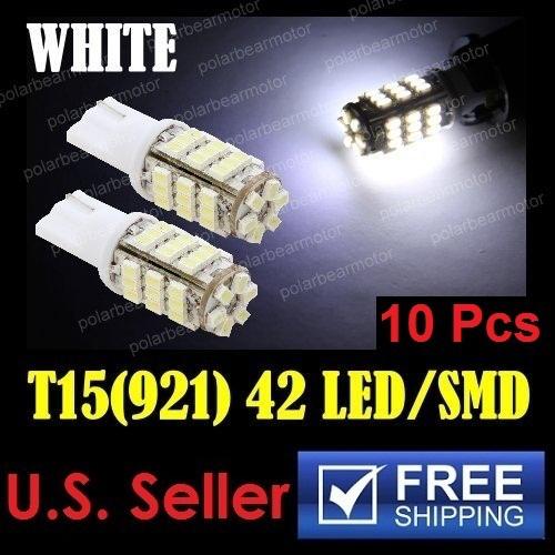 10pcs xenon white 42-smd t10/t15 906 921 912 2825 reverse back up led light bulb